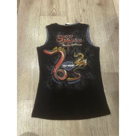 Harley-Davidson Motorcycle Dragon Y2K Cotton Large Women’s Tank Top - Picture 5 of 6